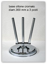 art.291 Base diam. 300 ottone cromato a 3 posti per aste diam. 22 mm.JPG