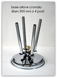 art.292 Base diam. 300 ottone cromato a 4 posti per aste diam 22 mm.JPG